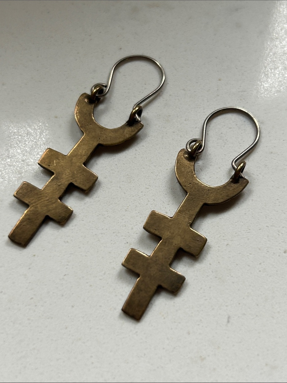 Laurel Hill Chalice Earrings Bronze witchy tribal festival handmade artisan